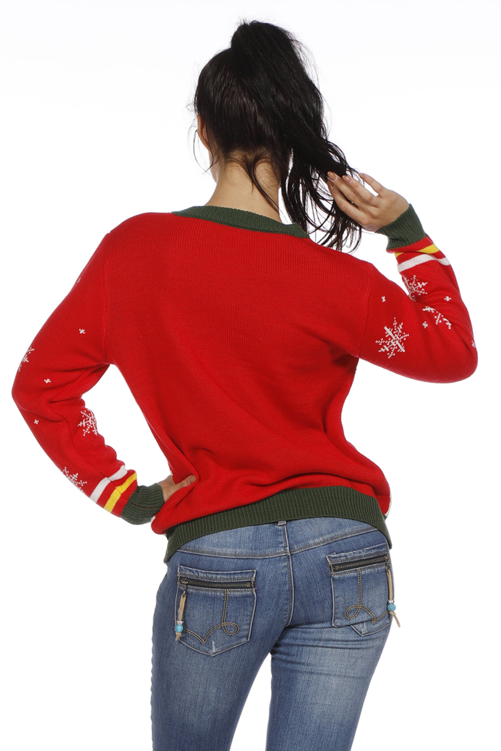 Pull de Noël rouge adulte