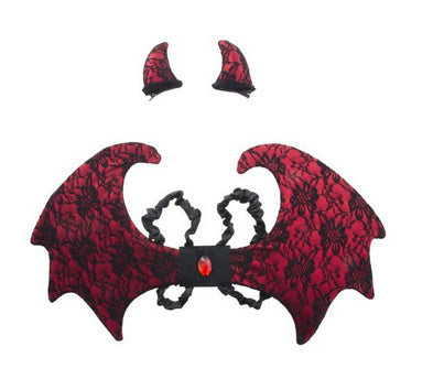 set de diable avec cornes et ailes rouge noir 50x28cm