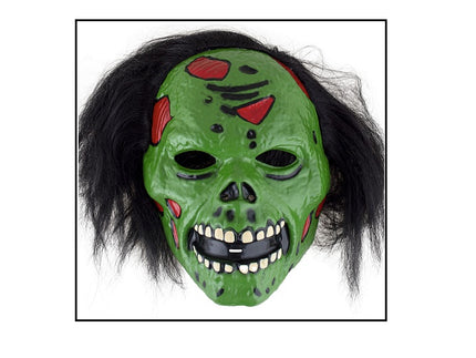 masque coque d''horreur zombie vert avec cheveux