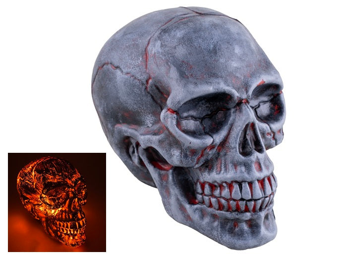 crâne gris lumineux 20cm