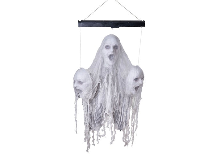 suspension 3 têtes fantôme lumineuse sonore motorisée 90cm