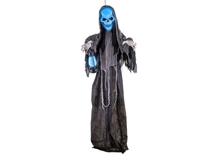 suspension d''horreur fantôme squelette lumineuse et sonore 1.8m