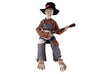 squelette assis avec banjo motorisé sonore et lumineux 98cm