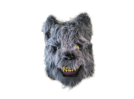 masque coque de loup gris avec fourrure adulte