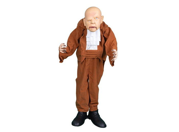 vieil homme bossu majordome sonore et motorisé 95cm