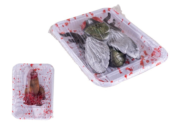 plateau avec grosse mouche argentée 18x13.5cm