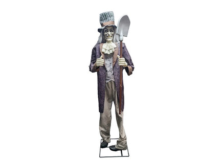 zombie fossoyeur avec pelle lumineux sonore motorisé 2m 220v