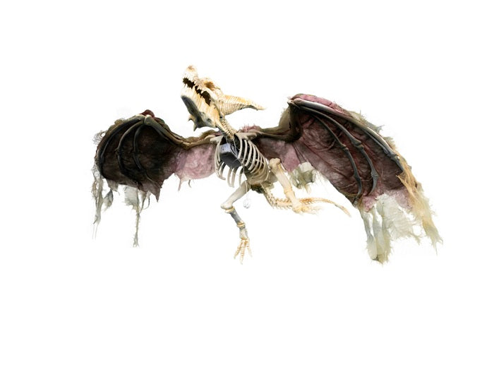 suspension squelette dragon sonore et lumineuse 90cm