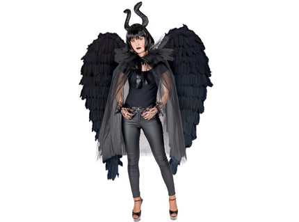 ailes d'ange géantes plumes noires 120cm