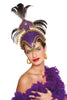 Coiffe carnaval Brésil avec plumes violette femme