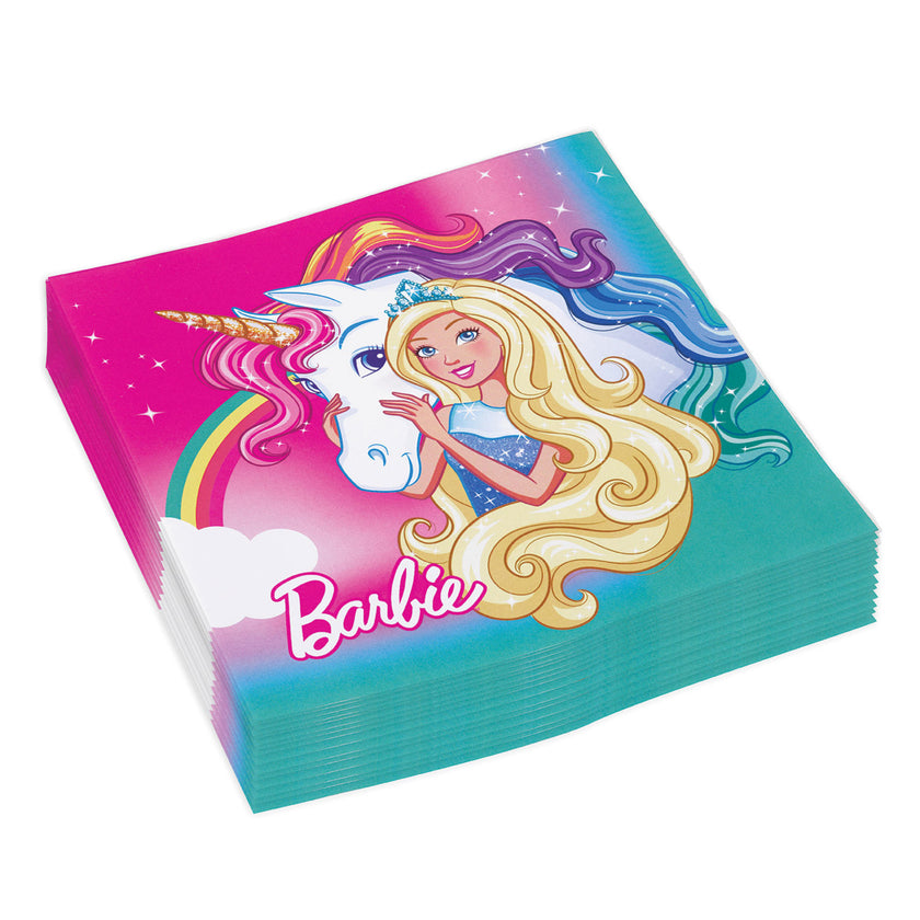 16 Serviettes en papier Barbie Dreamtropia