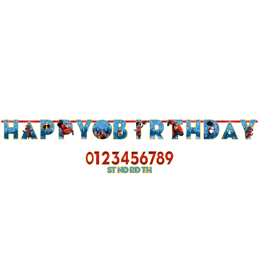 Guirlande anniversaire Les Indestructibles 2 personnalisable