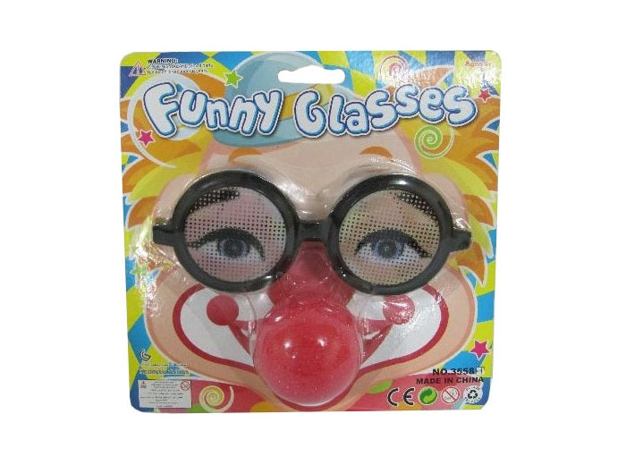 lunettes rondes avec nez rouge