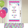Affiche anniversaire personnalisable pour porte avec ballons et fleurs