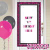 Affiche anniversaire personnalisable pour porte décoration époque rose et noire