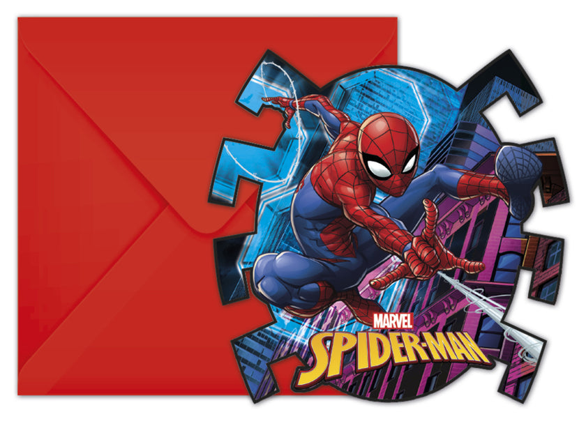 6 invitations Spiderman