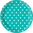 8 assiettes Turquoise Dots