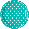 8 assiettes Turquoise Dots