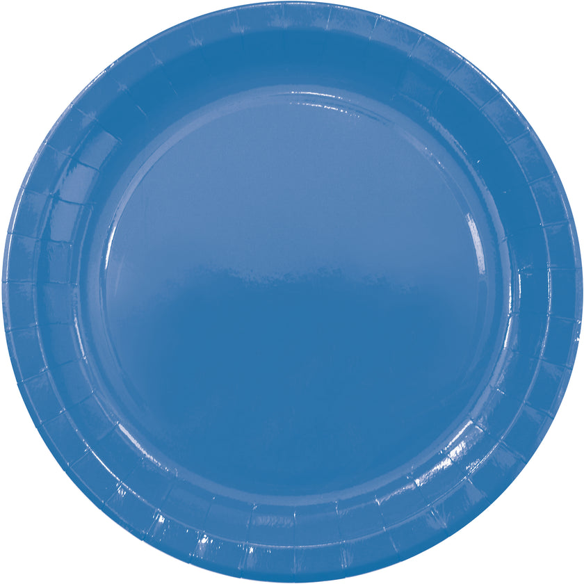8 assiettes bleus (23cm) - Gamme couleur unie