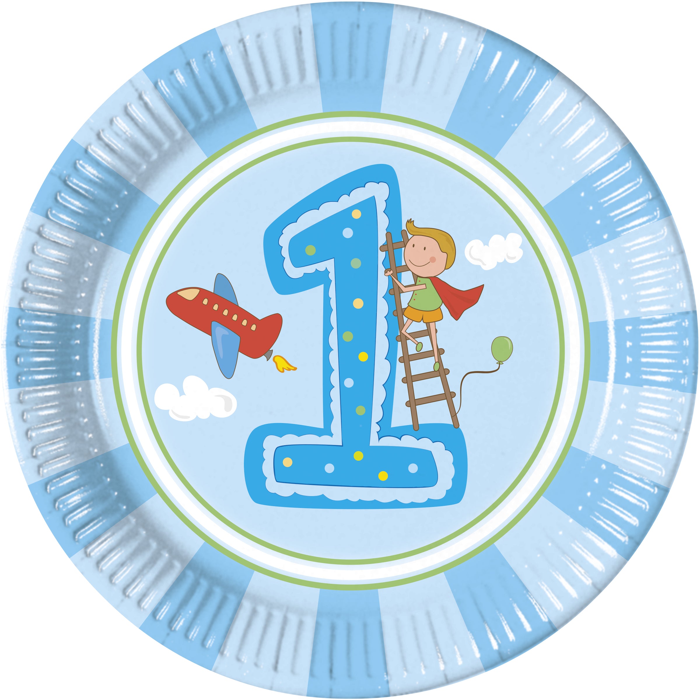 8 grandes assiettes Boy's First Birthday