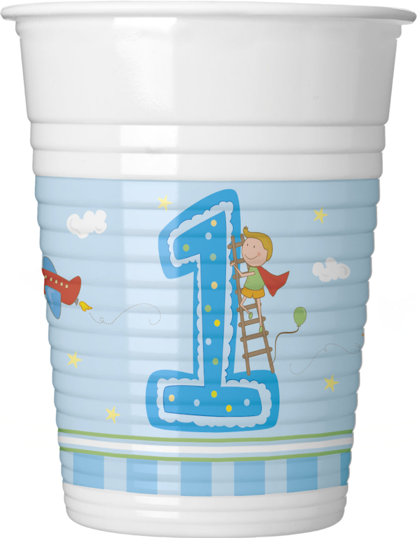 8 gobelets Boy's First Birthday