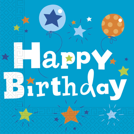 20 Serviettes en papier Happy Birthday Boy