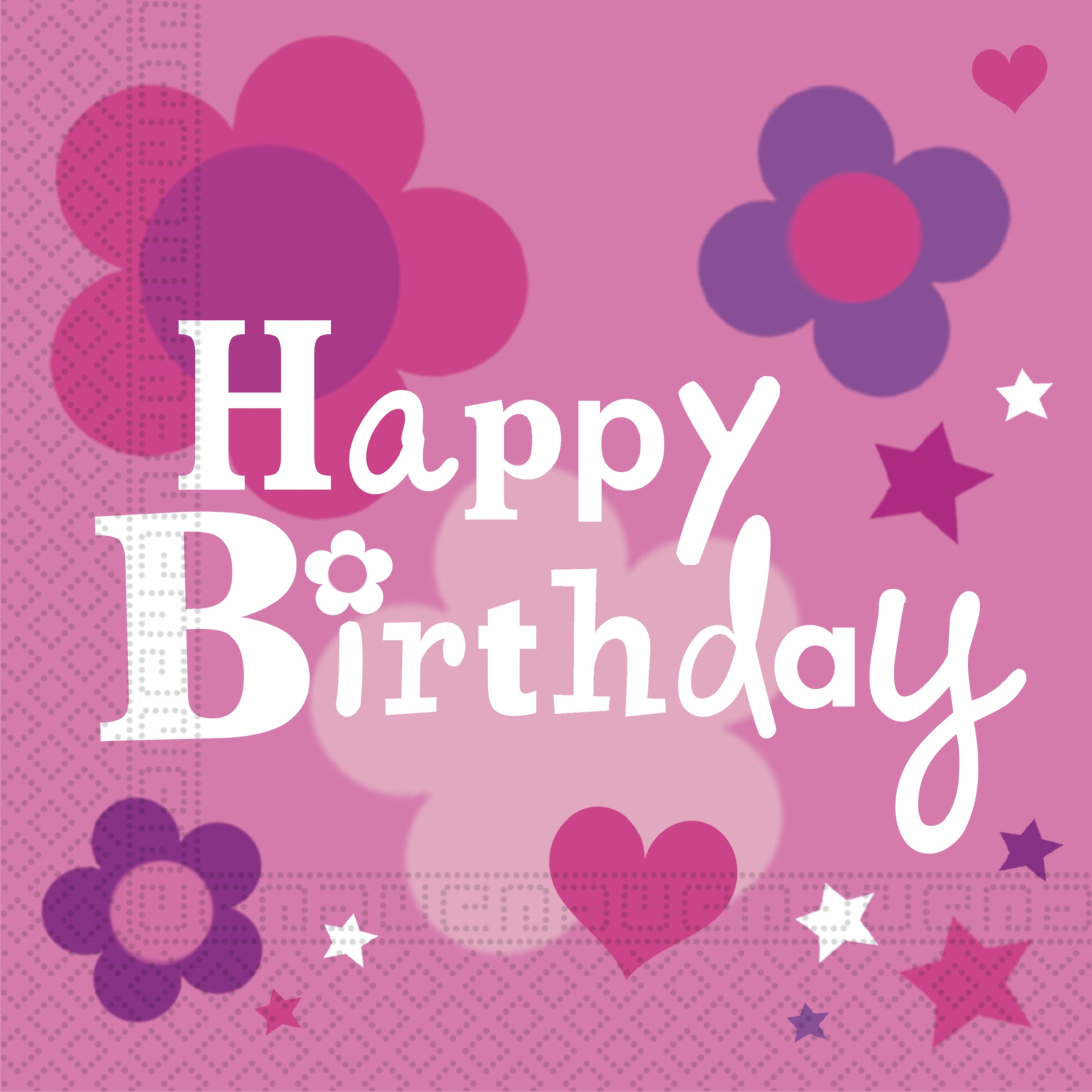 20 Serviettes en papier Happy Birthday Girl