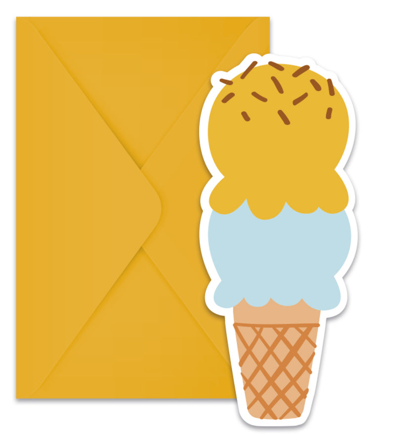 6 invitations Ince Cream Passion