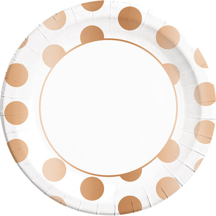 8 grandes assiettes Dots Collection Cuivre