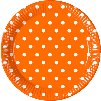 8 assiettes Orange Dots
