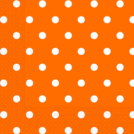20 Serviettes en papier Orange Dots