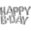 Ballon Happy B-Day argenté