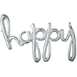 Ballon happy argenté en minuscule