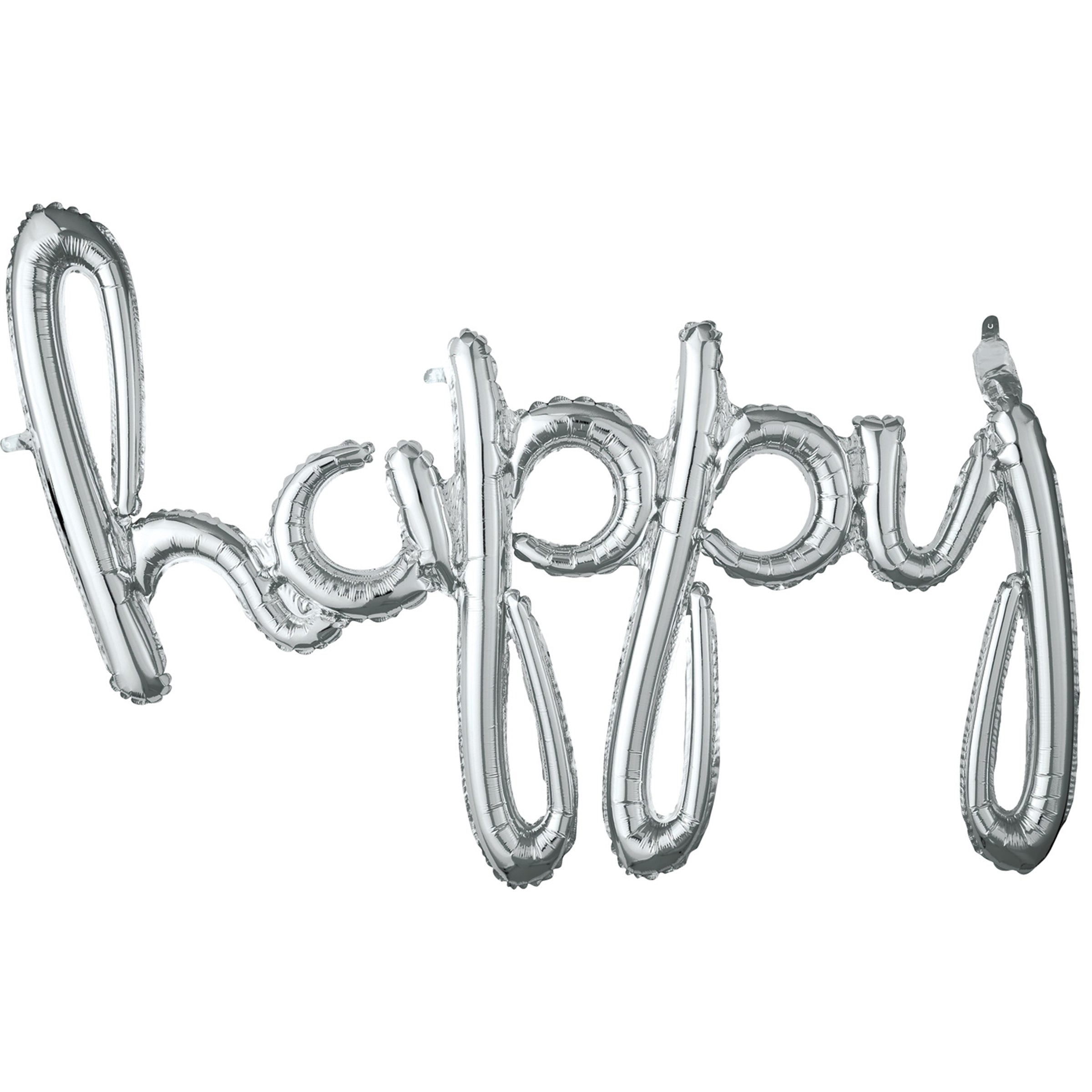 Ballon happy argenté en minuscule