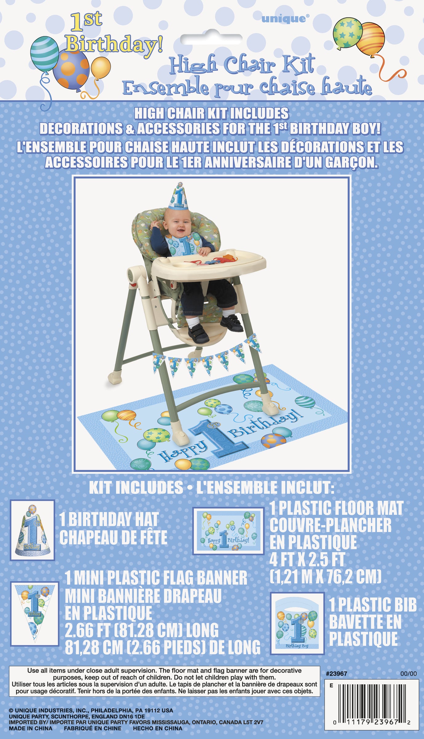 Lot 1º anniversaire bleu