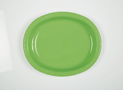 8 plateaux ovales verts- Gamme couleur unie