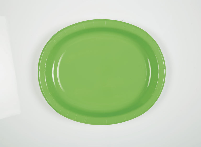 8 plateaux ovales verts- Gamme couleur unie