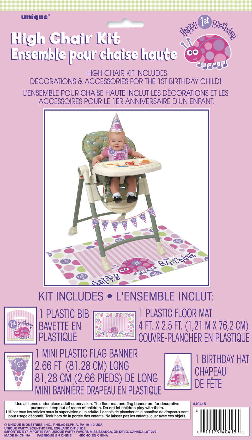 Set 1º anniversaire papillon rose