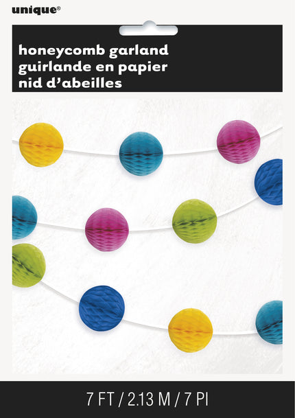 Guirlande multicouleur en nid d'abeille