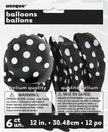 6 ballons noirs à pois blancs