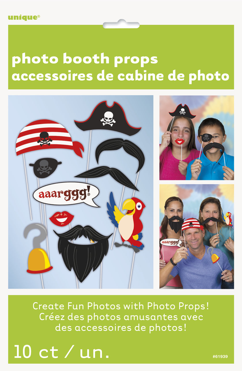 10 accessoires Photo booth pour fête pirate