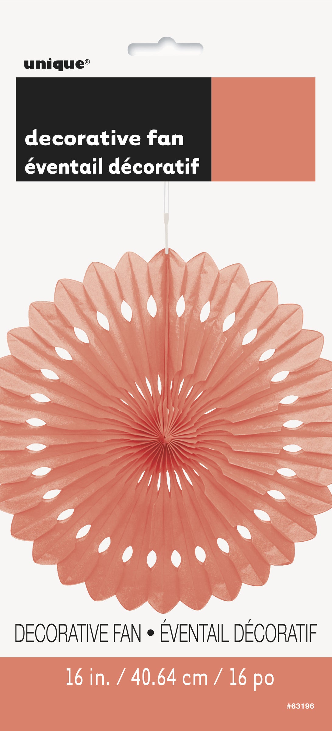 Rosace en papier corail - Gamme couleur unie