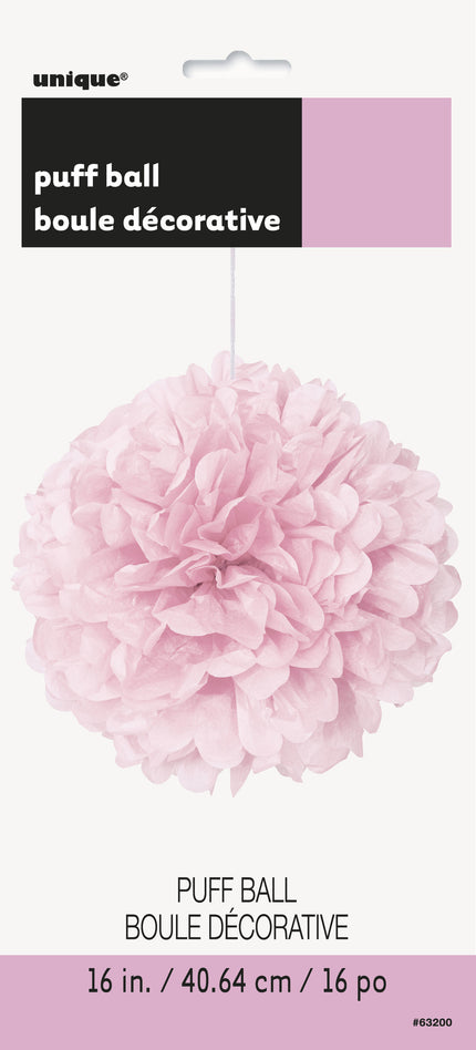 Pompon décoration rose clair - Gamme couleur unie