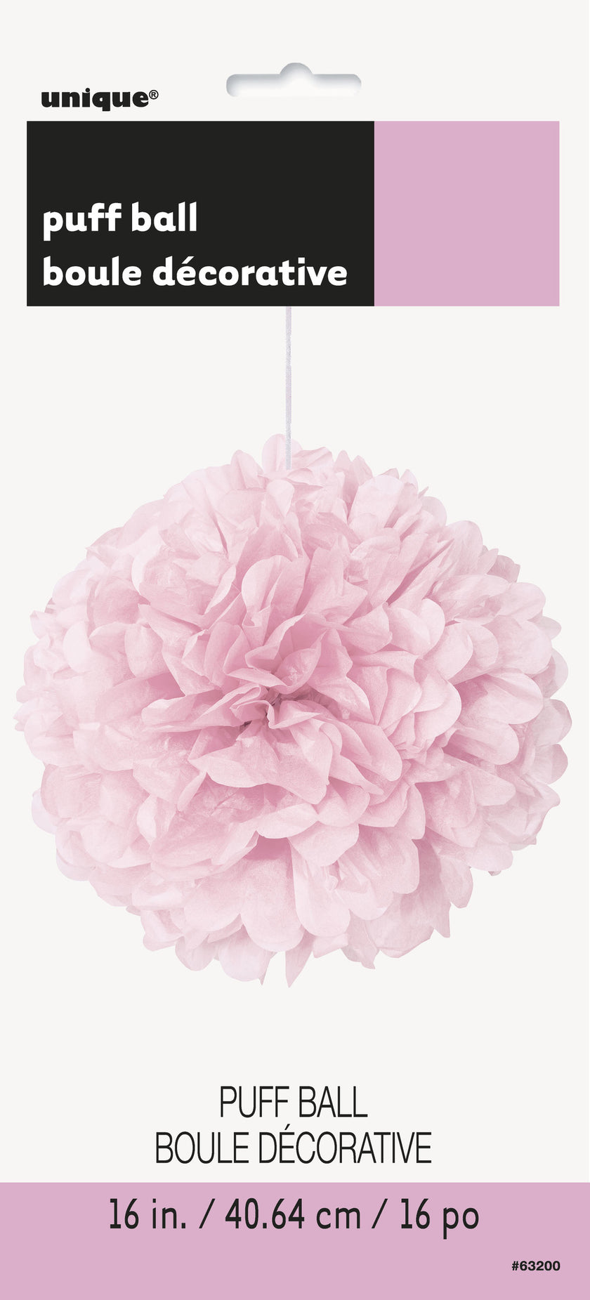 Pompon décoration rose clair - Gamme couleur unie
