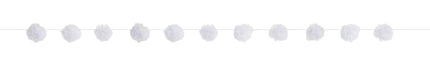 Guirlande pompons blancs - Gamme couleur unie