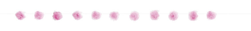 Guirlande pompons roses - Gamme couleur unie