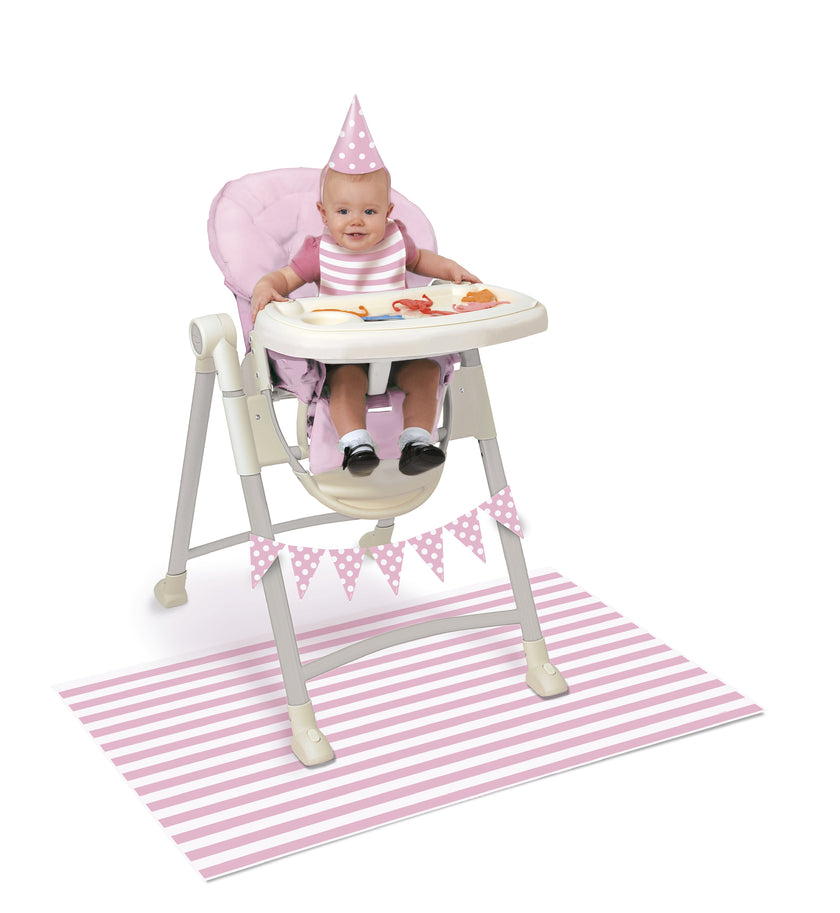 Set 1º anniversaire rose et blanc