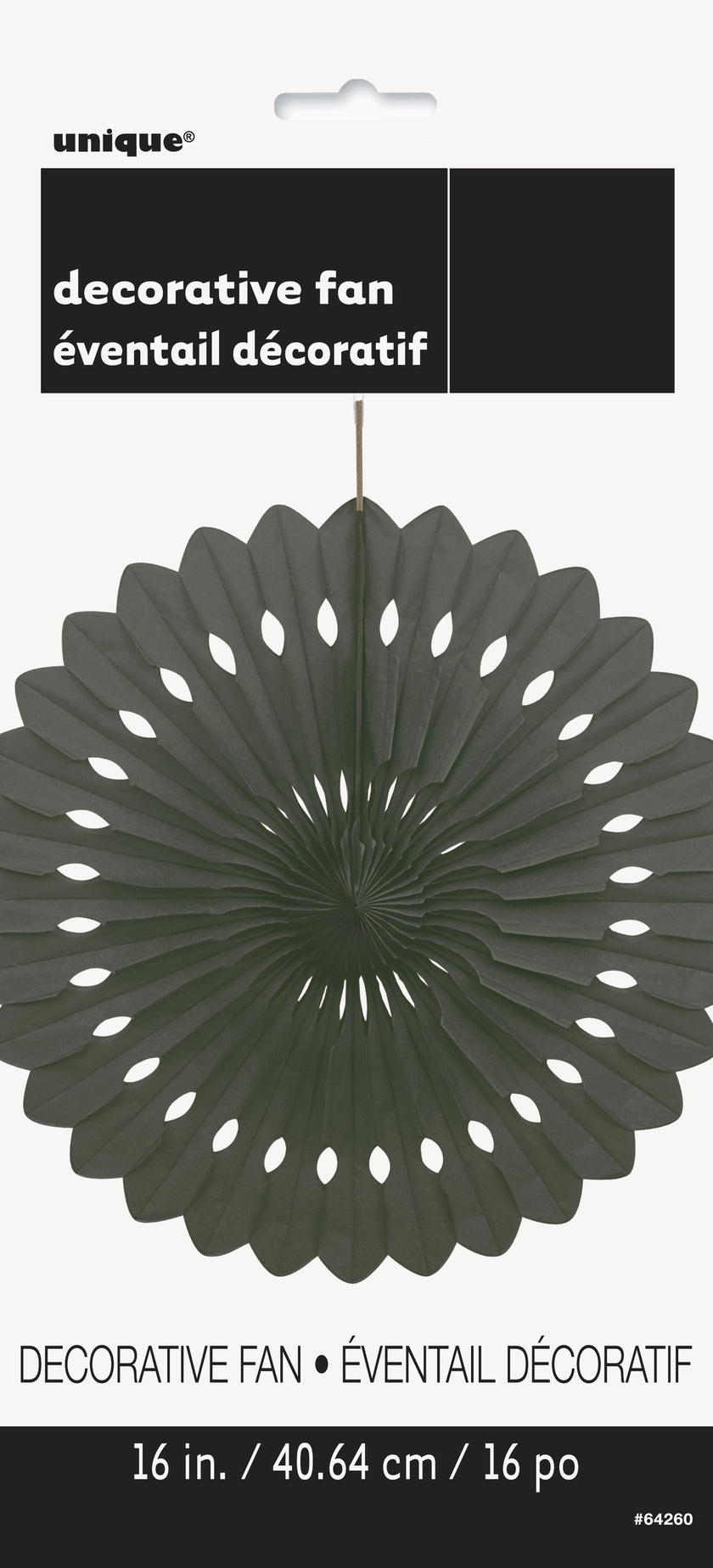 Rosace en papier couleur noir - Gamme couleur unie