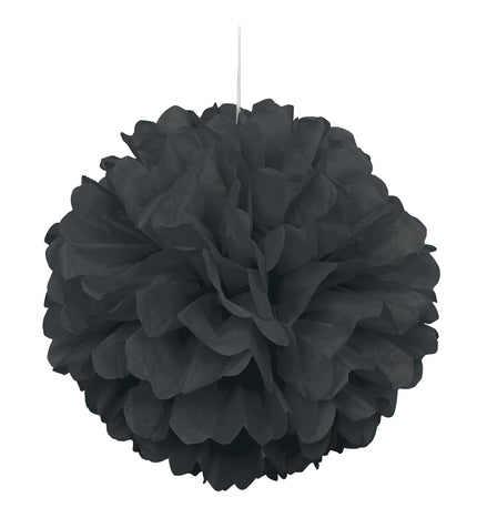 Pompon décoration noir - Gamme couleur unie