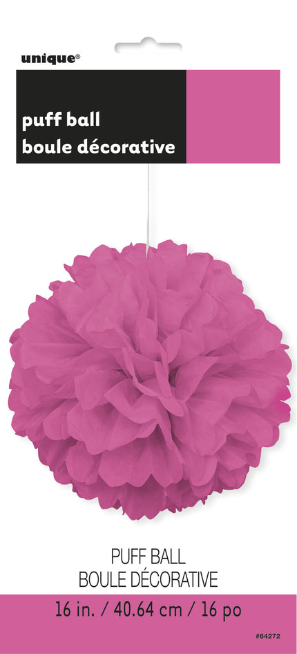 Pompon décoration rose - Gamme couleur unie